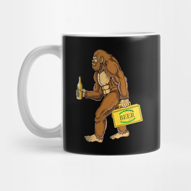 Bigfoot drinking beer by Artardishop